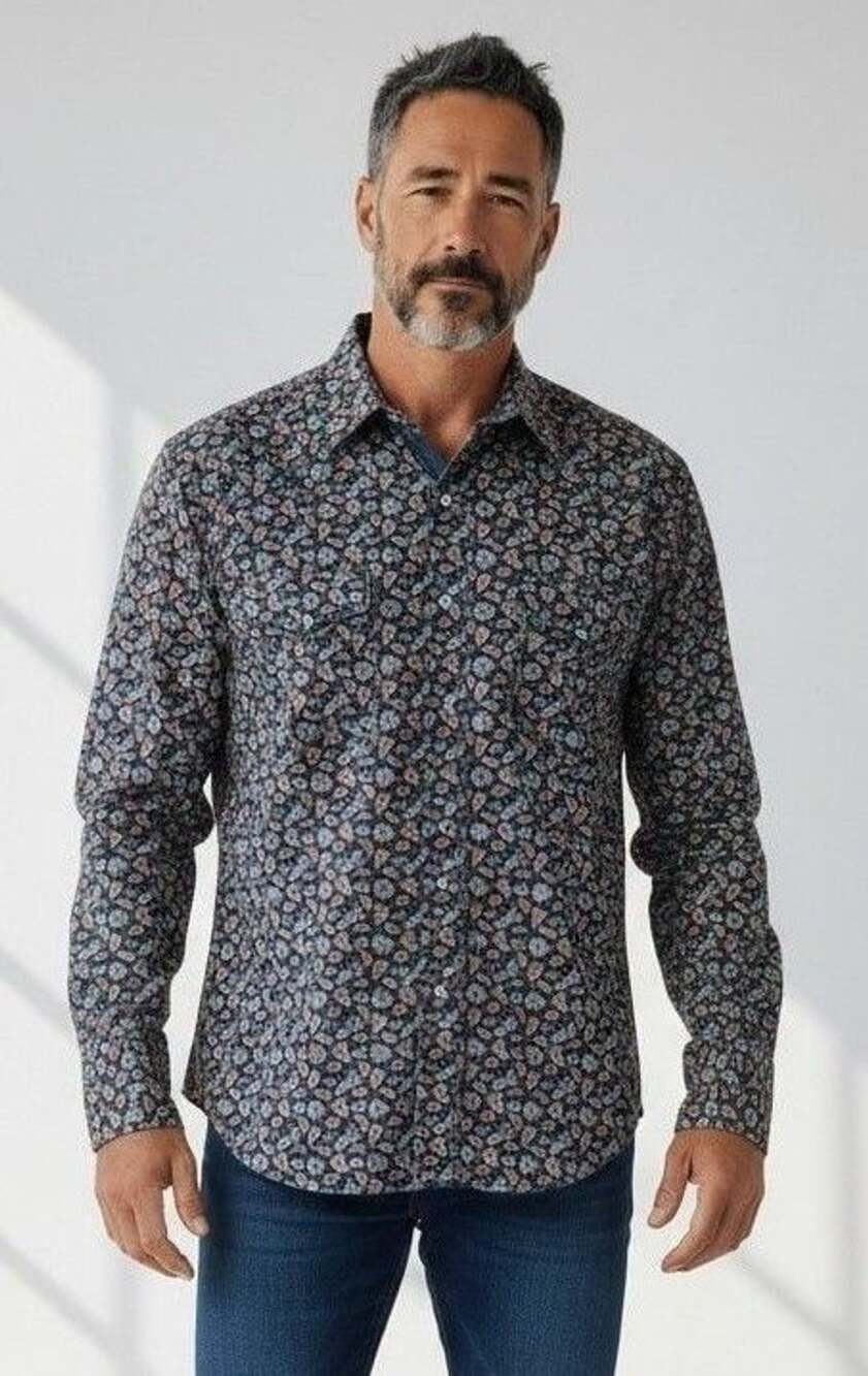 Wrangler Retro Men's Floral Print Long Sleeve Shirt